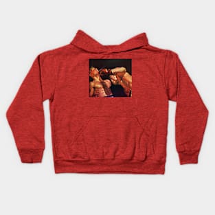 Vintage Sports Boxing, Boxers Punching During a Fight Kids Hoodie